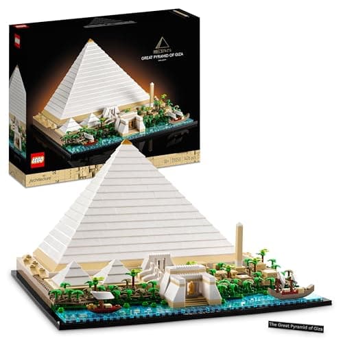 Maqueta LEGO de la Gran Pirámide de Guiza con su paisaje egipcio