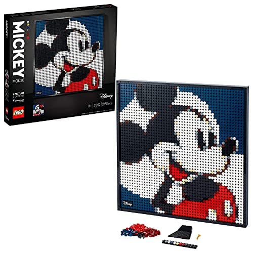 Mosaico LEGO del retrato de Mickey Mouse con marco y placa firmada Disney