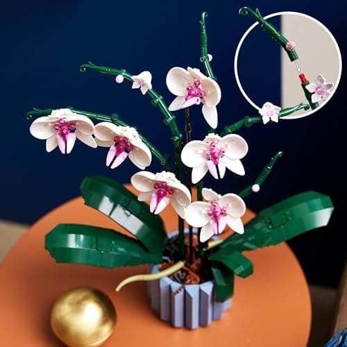 LEGO Botanicals Orquídeas Blancas y Rosas, jarrón azul (10311), foto 3