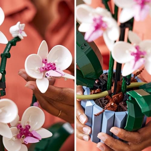 LEGO Botanicals Orquídeas Blancas y Rosas, jarrón azul (10311), foto 4