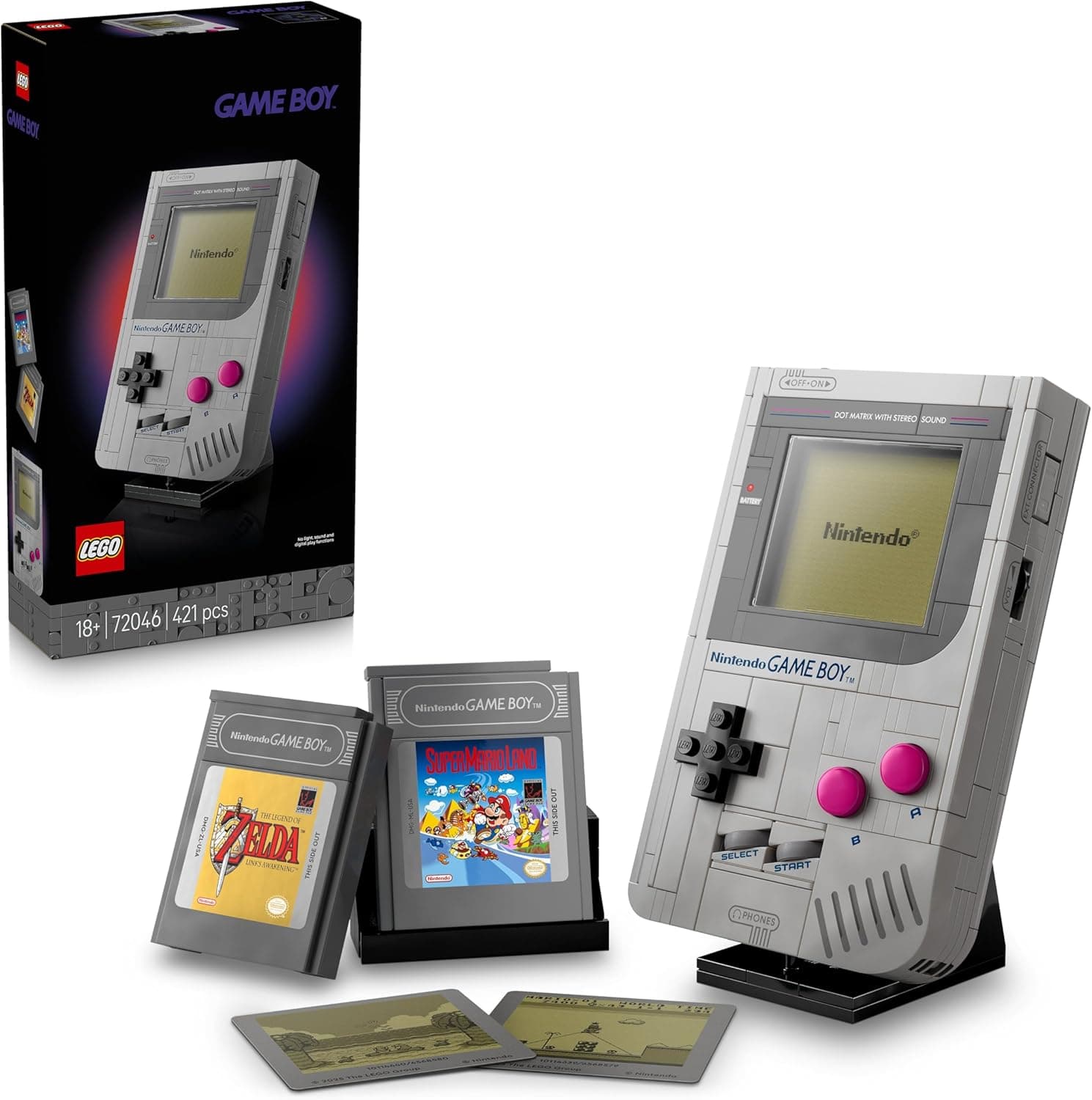 Set LEGO de la Game Boy con caja y cartuchos