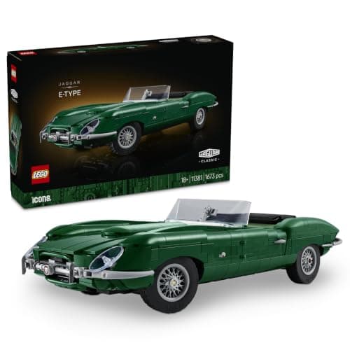 Réplica LEGO del Jaguar E-Type con capota de lona plegable