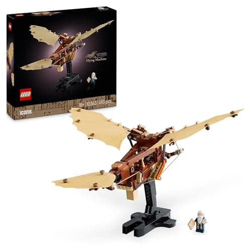 Réplica LEGO del ornitóptero de Leonardo da Vinci con alas de tela