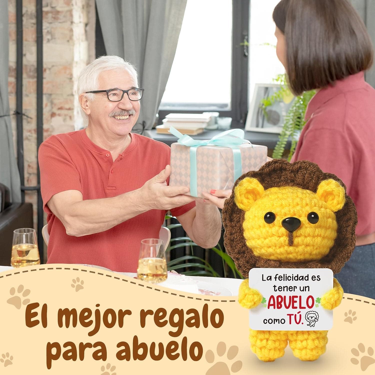 León de ganchillo para regalo de abuelo, foto 2