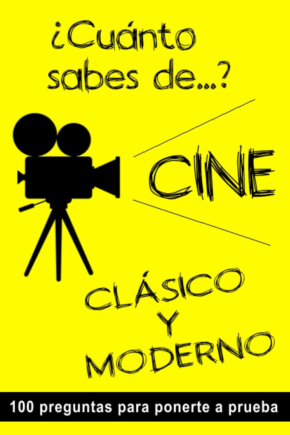 Portada de "¿Cuánto sabes de...? Cine Clásico y Moderno", libro-juego con claqueta y rollo de película ilustrados