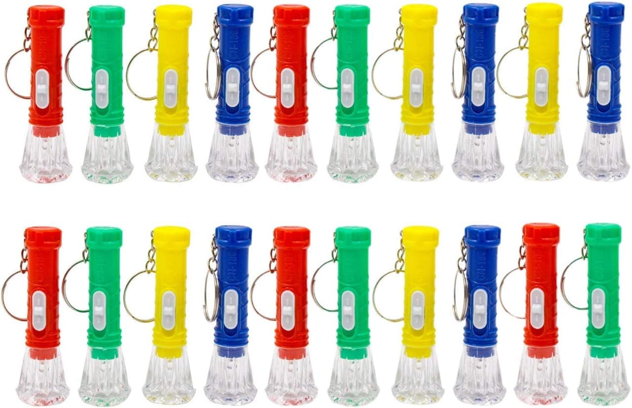 Pack de mini linternas de bolsillo en colores surtidos con forma de llavero
