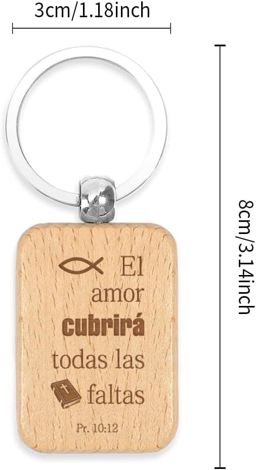 Llavero de madera con versículo bíblico para confirmación, foto 2