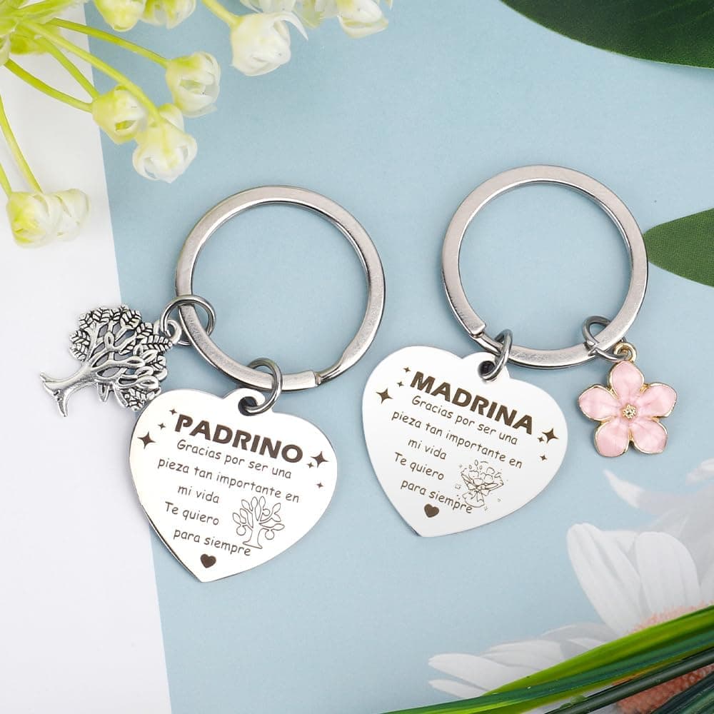 Set de 2 Llaveros Grabados para Madrina y Padrino, foto 3
