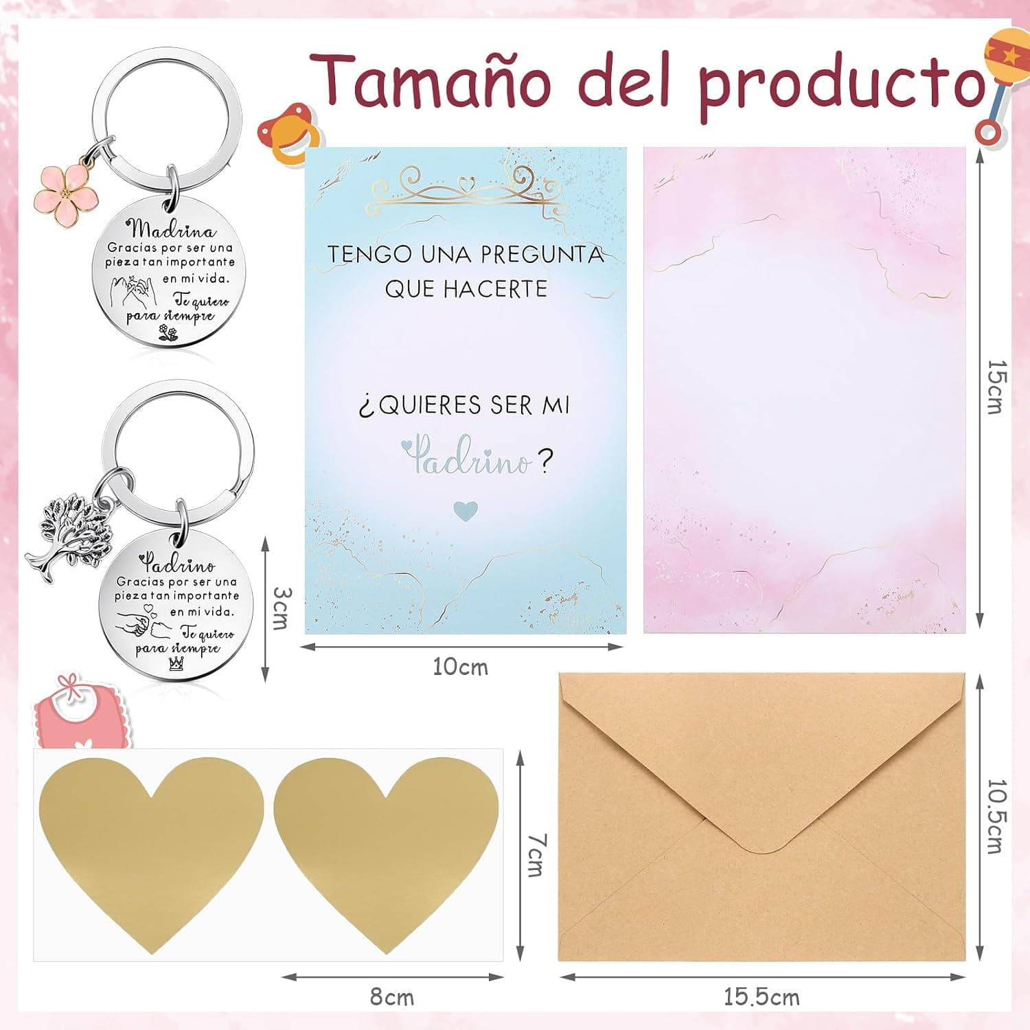 Nezyo Llavero para Madrina o Padrino con Tarjeta, foto 3