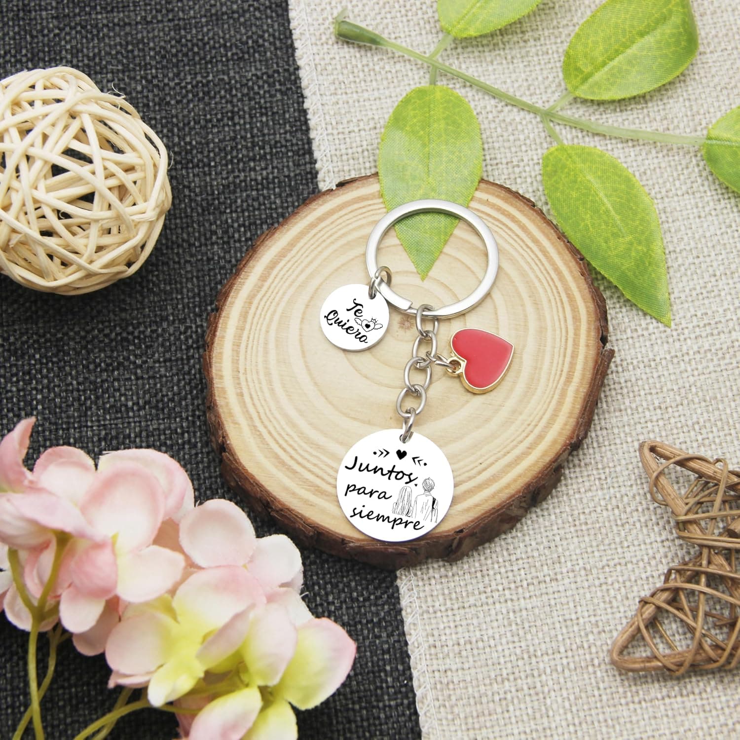 Llavero de pareja personalizado con nombres y fecha, foto 3
