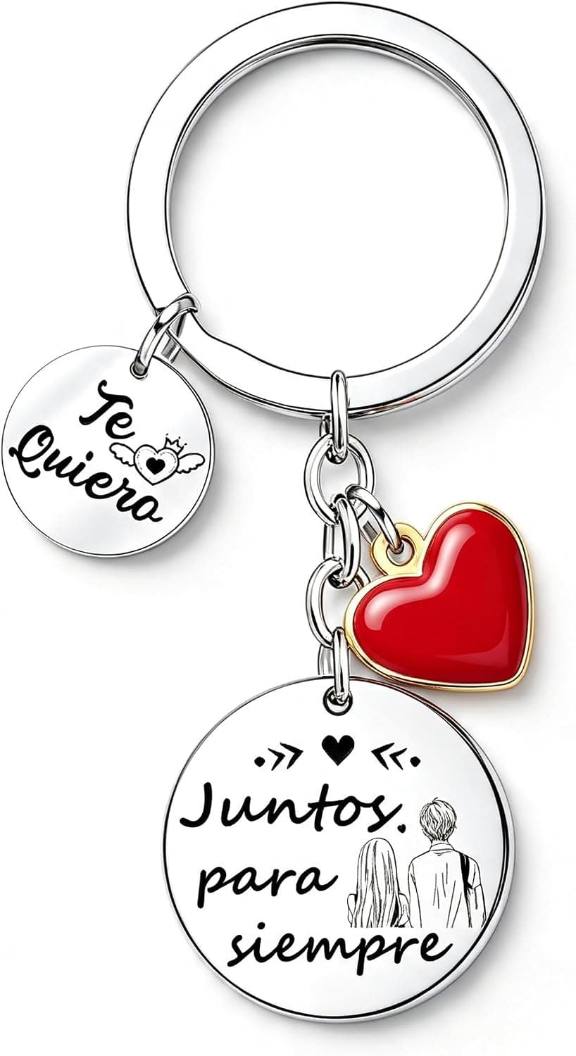 Set de llaveros a juego personalizados con nombres y fecha para pareja
