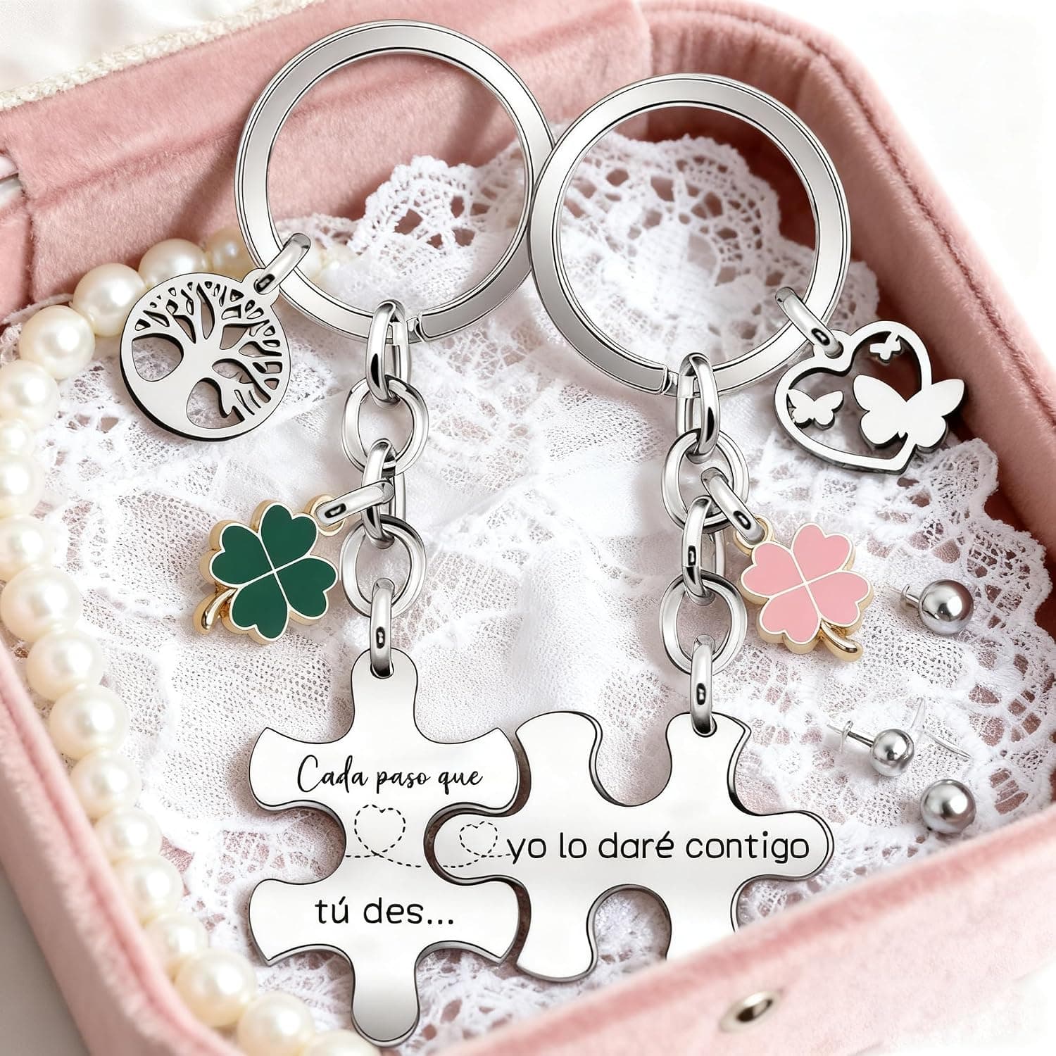 Llaveros de pareja con pieza de puzzle personalizados, foto 3