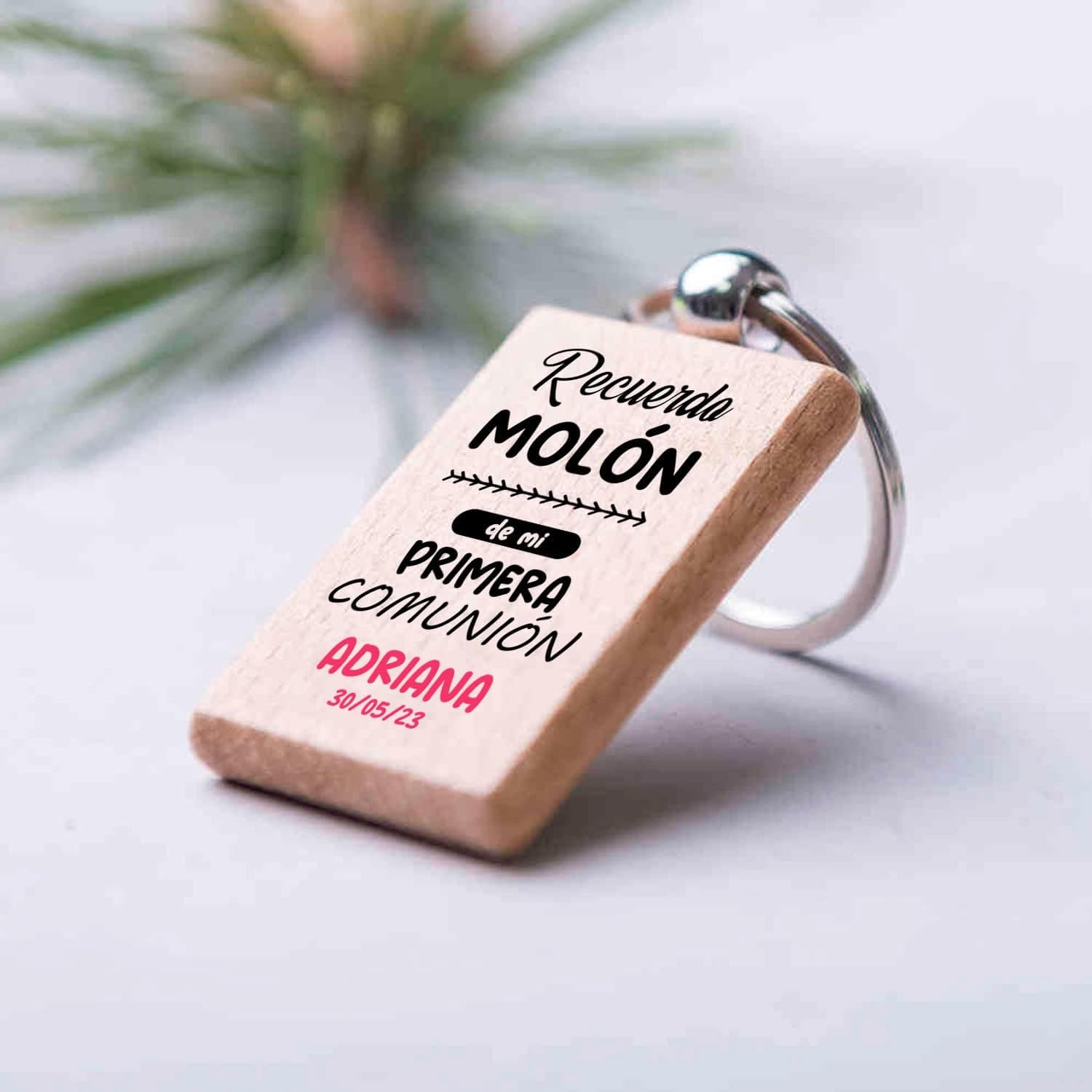 Lote de 30 llaveros de madera personalizados de comunión, foto 3
