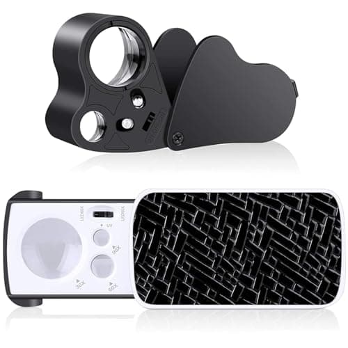 Lupas de bolsillo EEEKit con luz LED, pack de 2