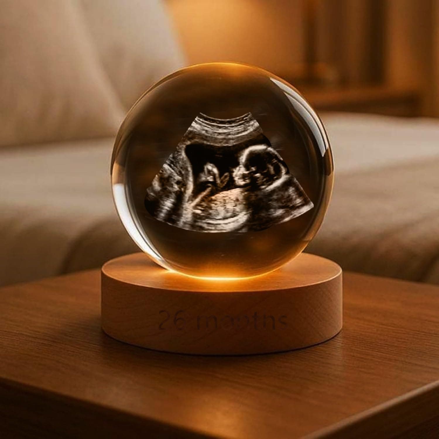 Luz nocturna personalizada con la ecografía del bebé, foto 2
