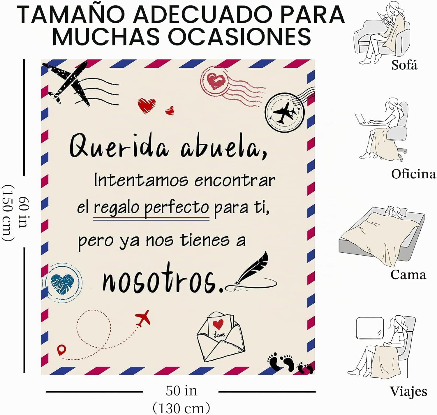 Manta "Intentamos Encontrar el Regalo Perfecto" para la Abuela, foto 2