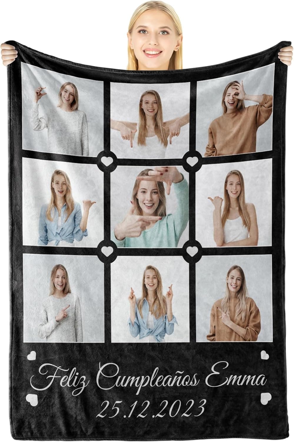 Manta de franela con una fotografía personalizada impresa