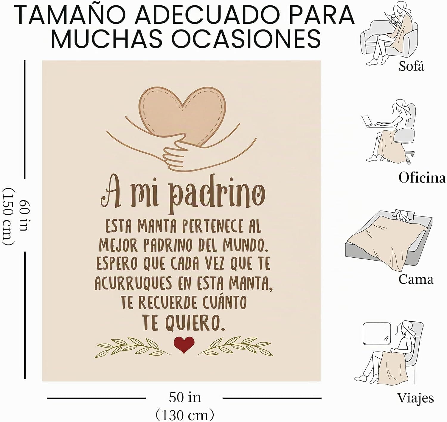 Manta Personalizada con Mensaje para el Padrino, foto 2