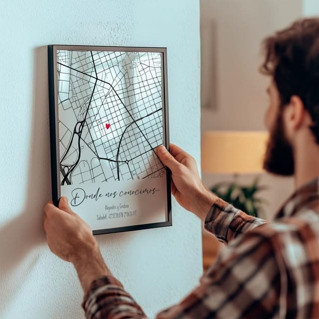 Póster con Mapa de Coordenadas Personalizado para Parejas, foto 3