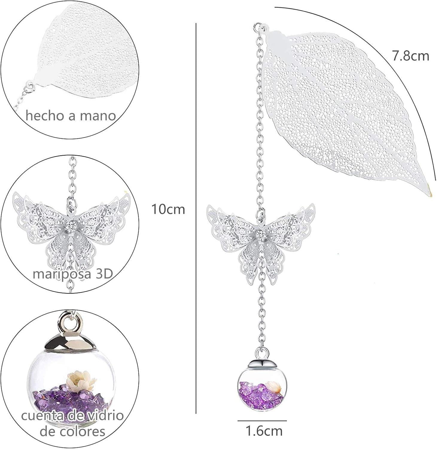 Marcapáginas de metal con mariposa, regalo de graduación (pack de 2), foto 3