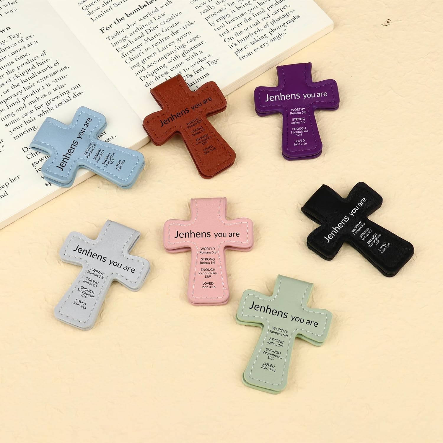 Marcapáginas personalizado con versículo bíblico y nombre, foto 2