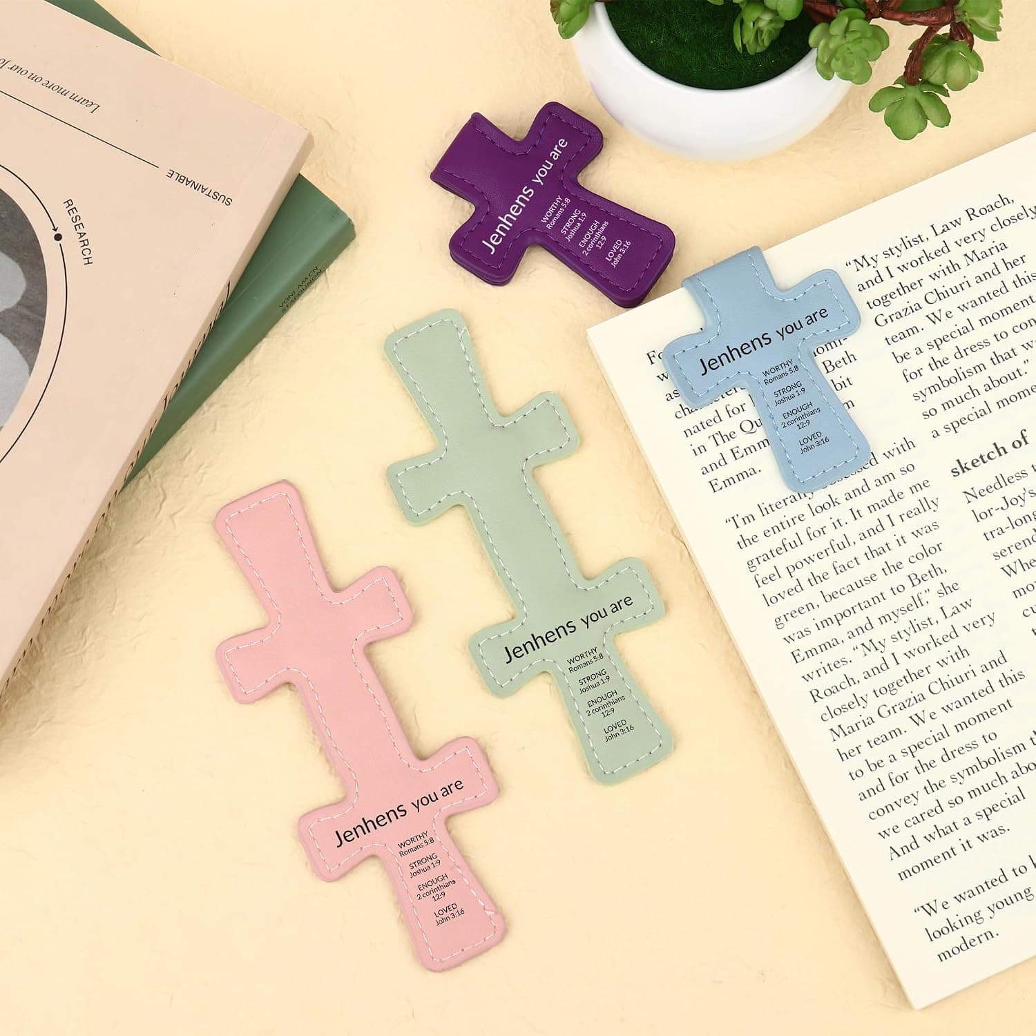 Marcapáginas personalizado con versículo bíblico y nombre, foto 3