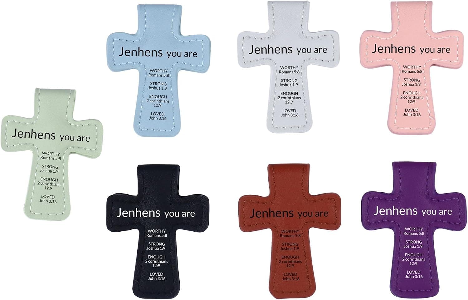 Marcapáginas personalizado con cruz y versículo bíblico