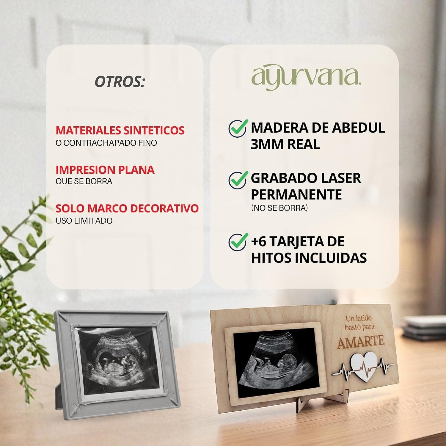 Marco de Ecografía con Tarjetas de Hitos del Bebé, foto 2