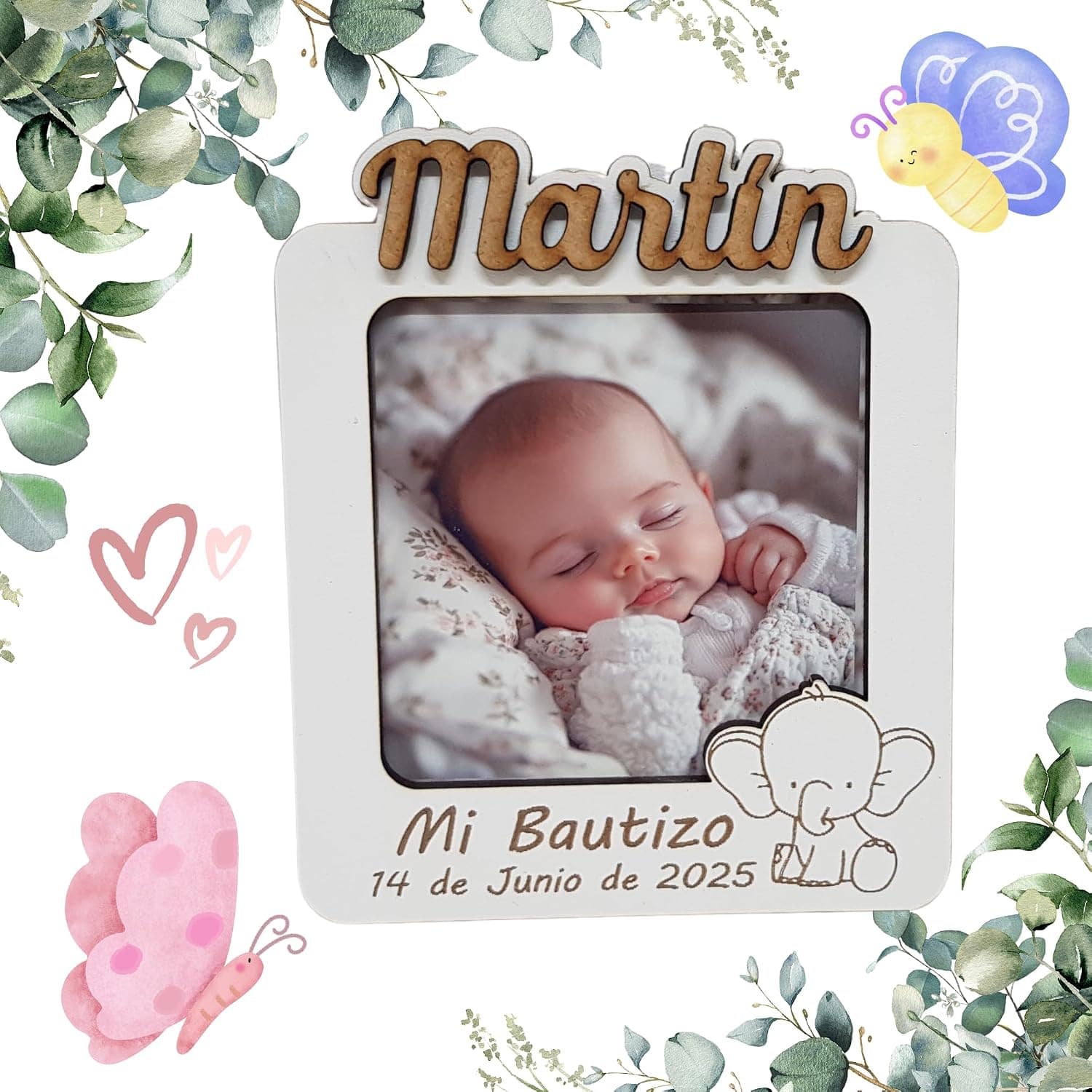 Marco de Fotos Personalizado con Imán para Bautizo, foto 3
