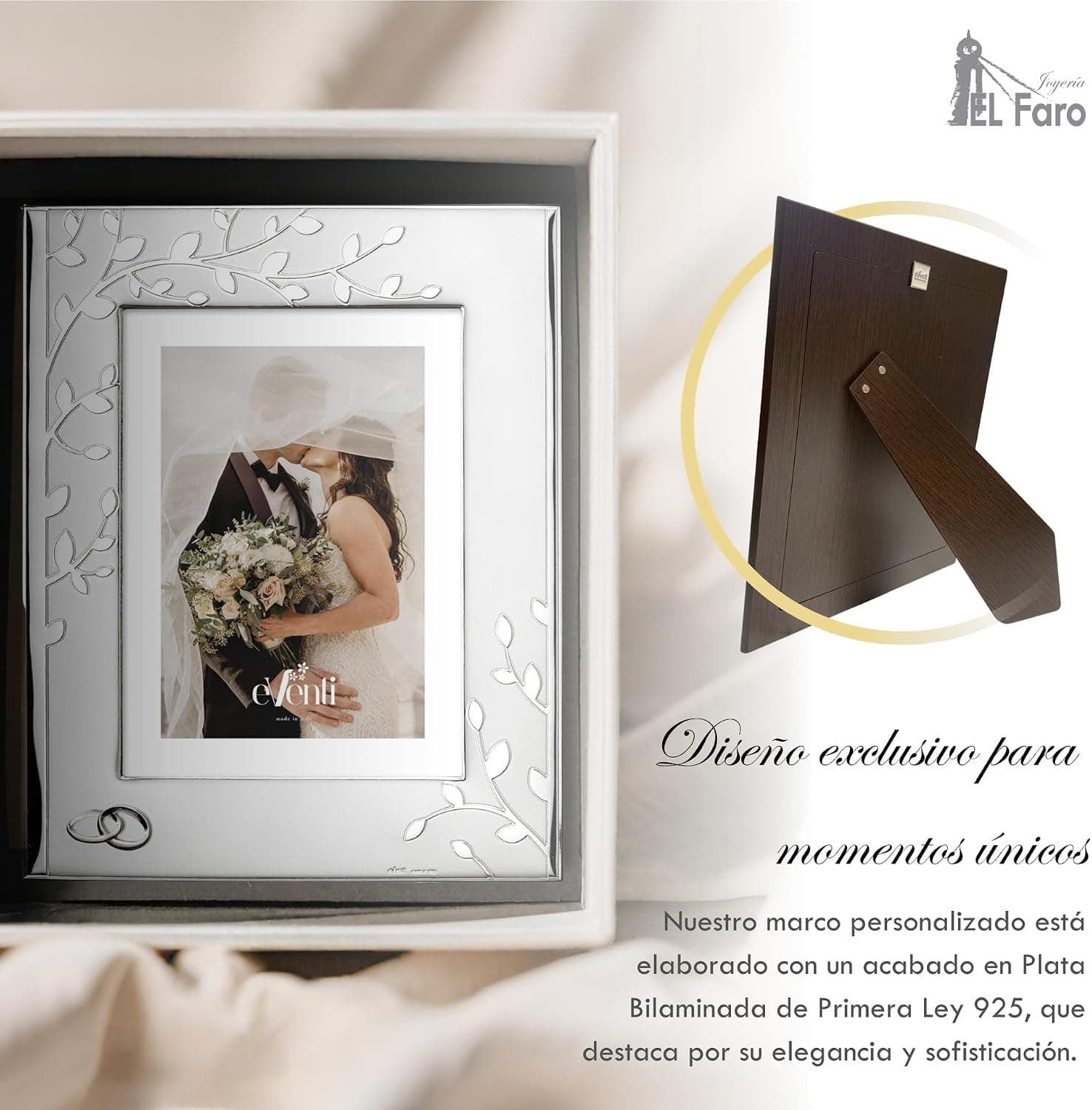 Marco de Fotos en Plata Personalizado con Árbol, foto 3