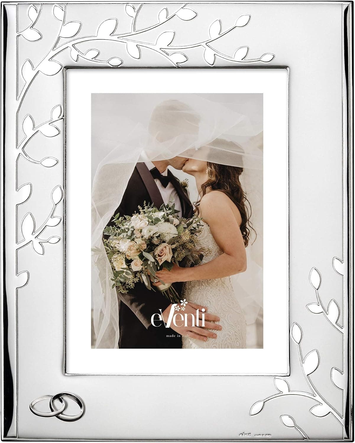 Portafotos con frontal de plata y motivo de árbol, personalizado