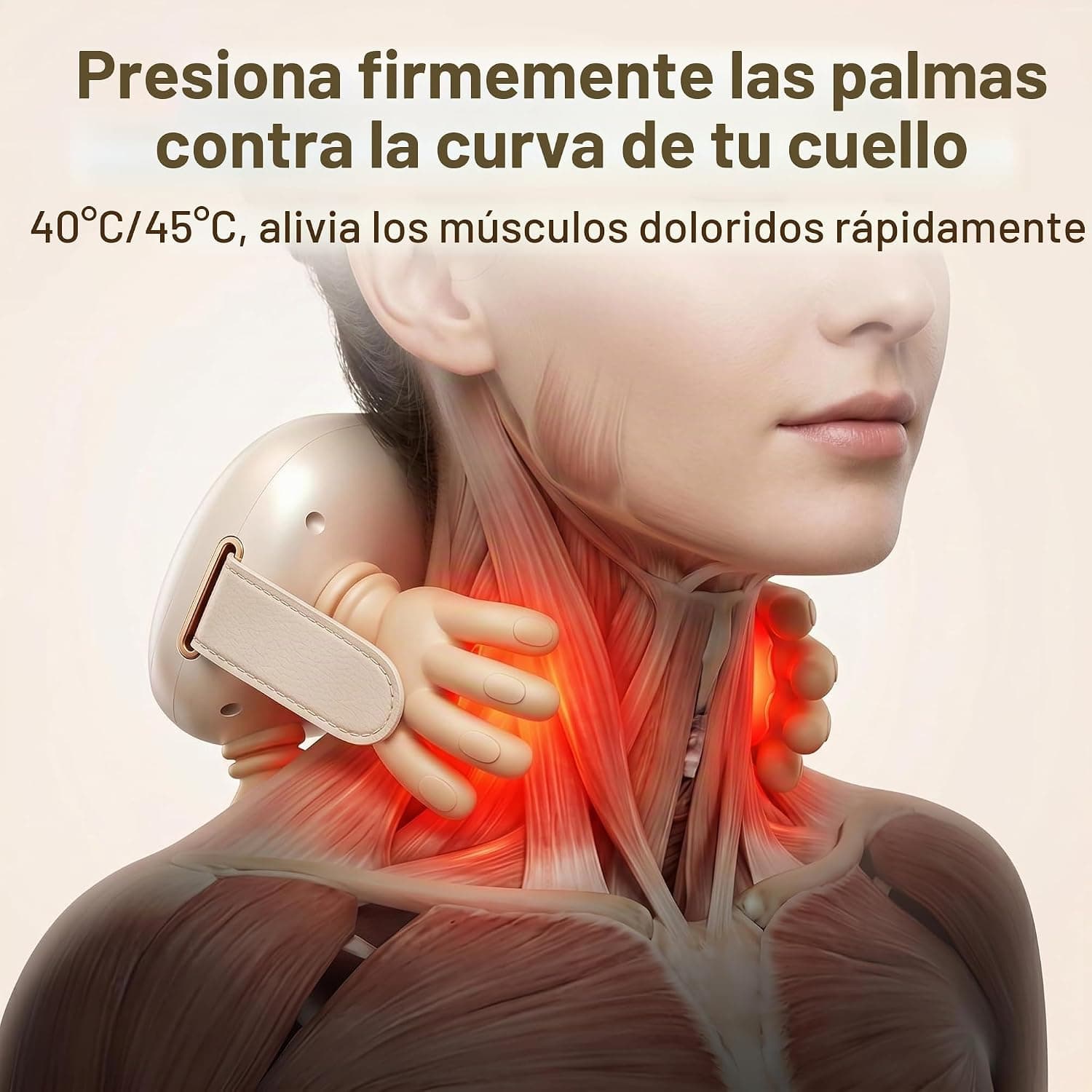 Masajeador de cuello 4D con calor, inalámbrico, foto 3