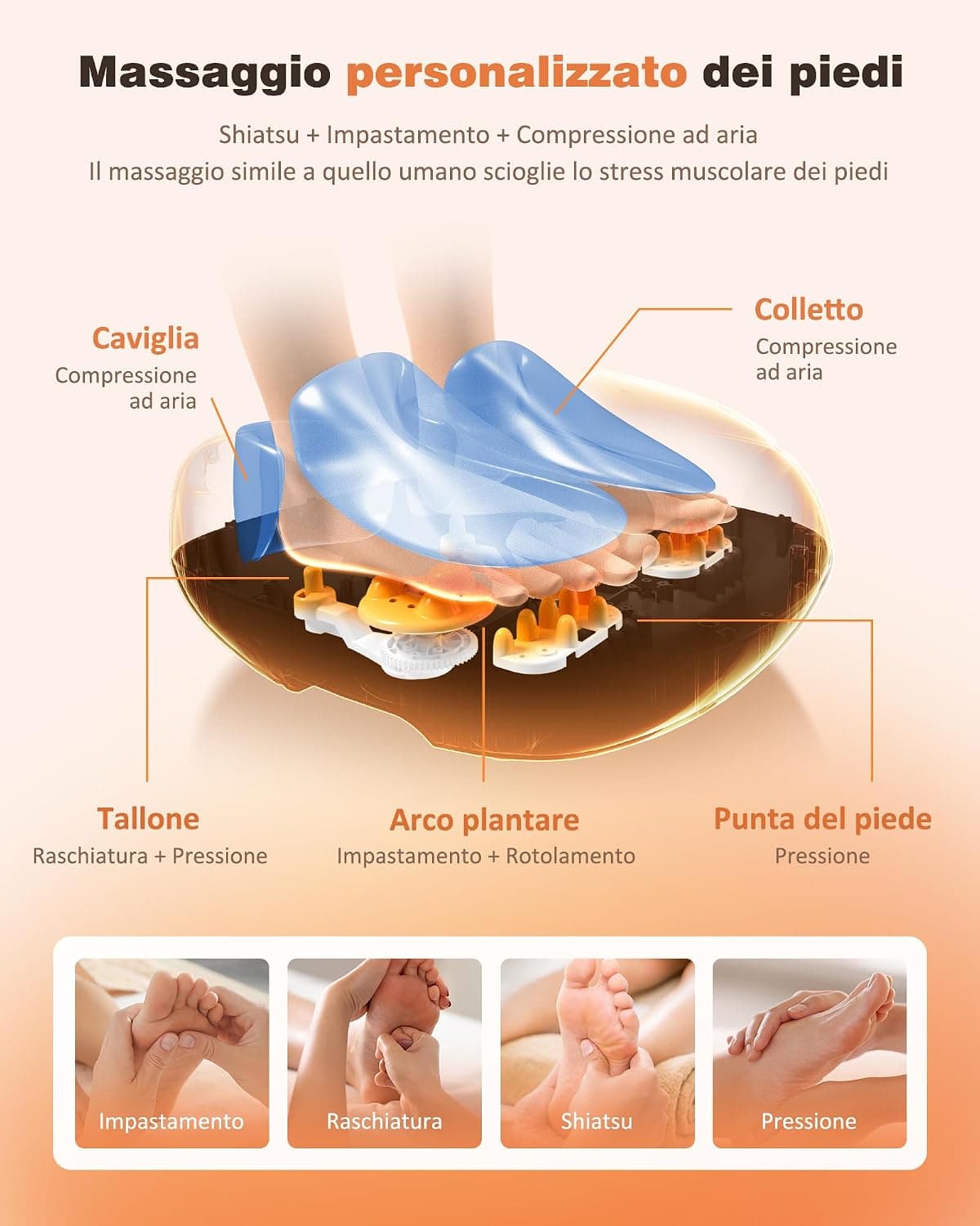 Masajeador de pies Shiatsu con calor KNQZE, foto 3