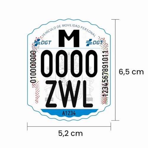 Matrícula ZWHEEL VMP vista de cerca