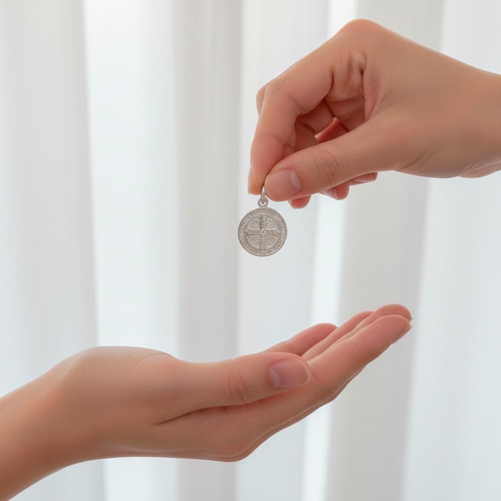 La medalla junto a su cajita hecha a mano para regalo