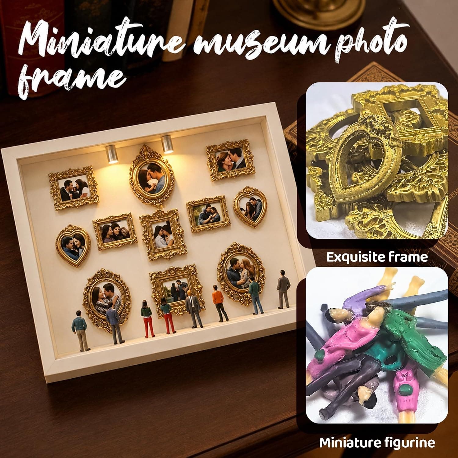 Micro Museo en Miniatura con Marcos de Foto y LED, foto 3