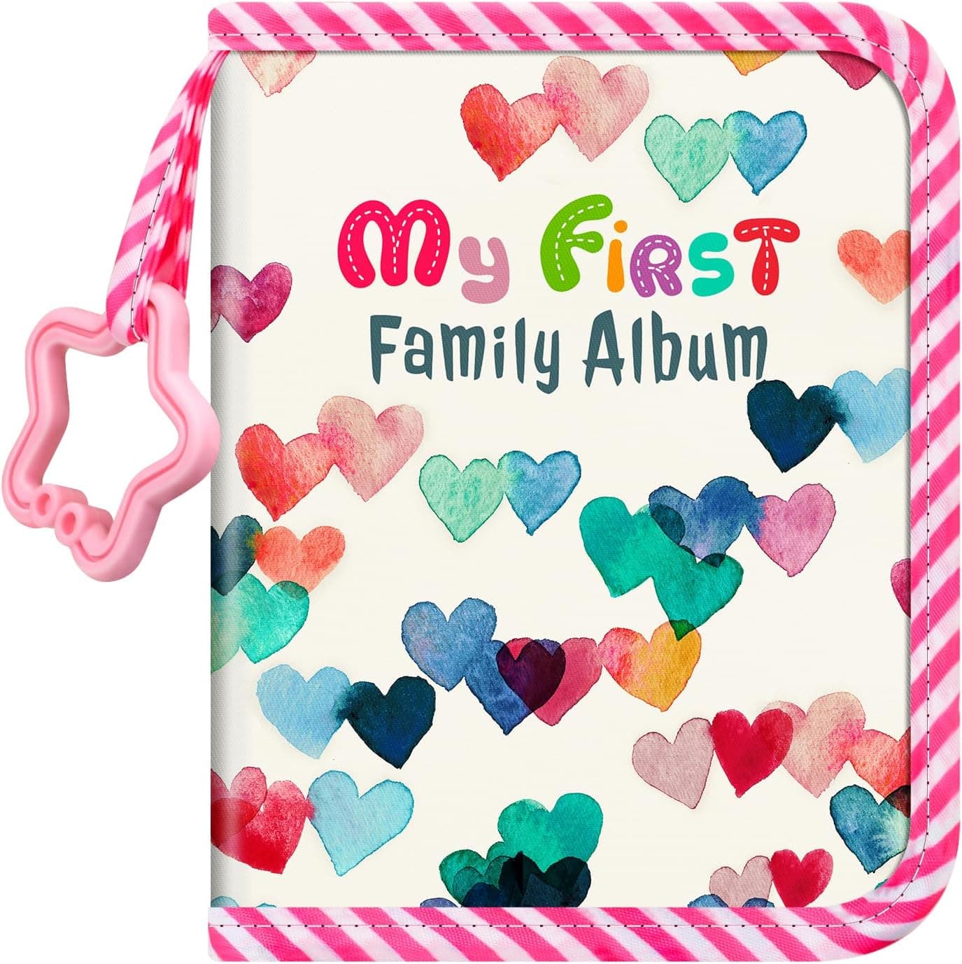 Mini álbum de fotos de bebé de tela de Fintie, con el diseño de corazones de lluvia
