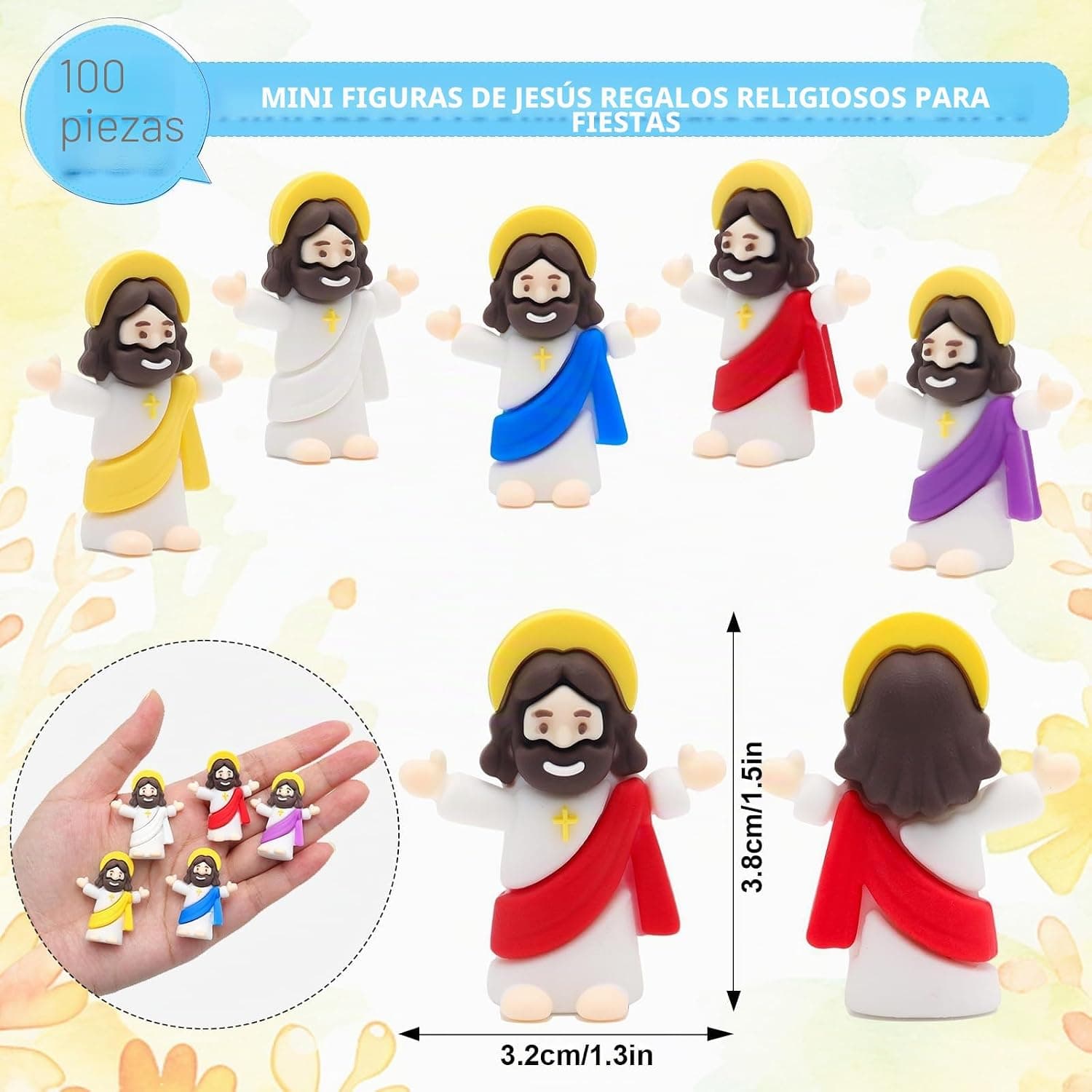 Mini figuras de Jesús para bautizo, a granel, foto 2