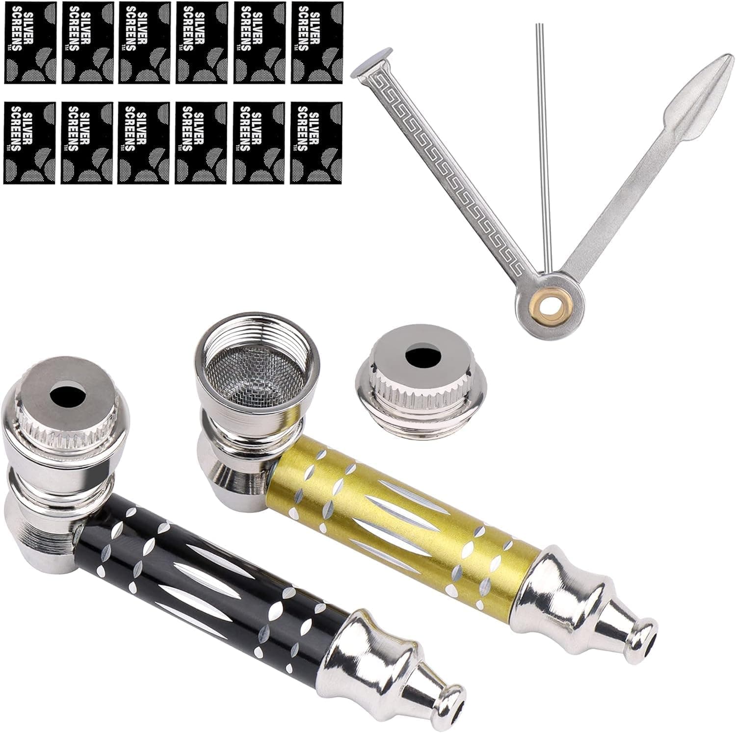 Dos mini pipas de metal desmontables junto a sus filtros de repuesto