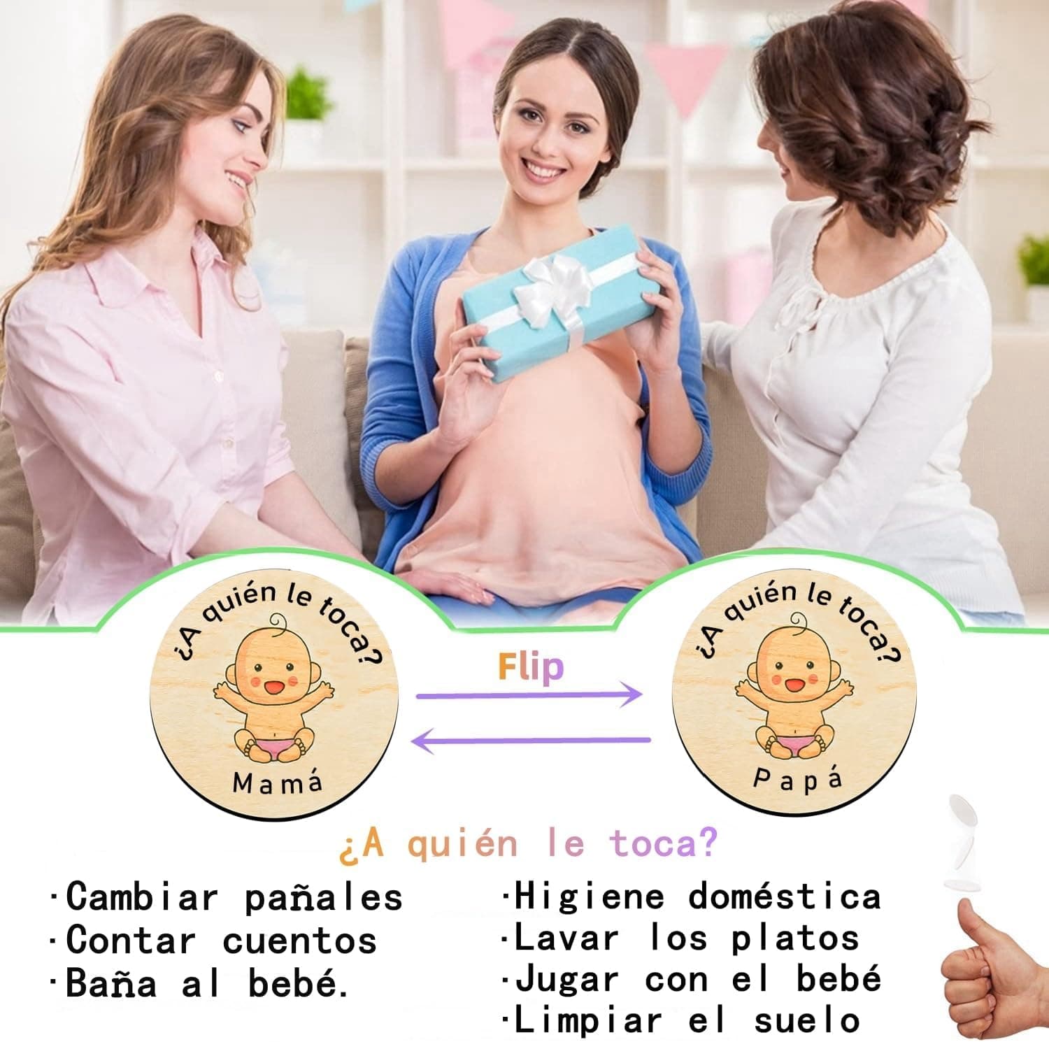 FANAOREN Monedas de Decisión de Madera para Padres Primerizos, foto 3