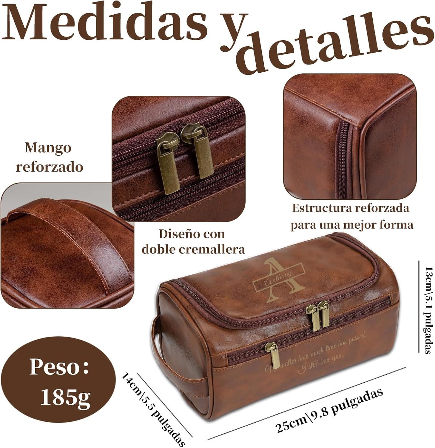Neceser de hombre grabado con nombre o iniciales, Umitive, foto 2