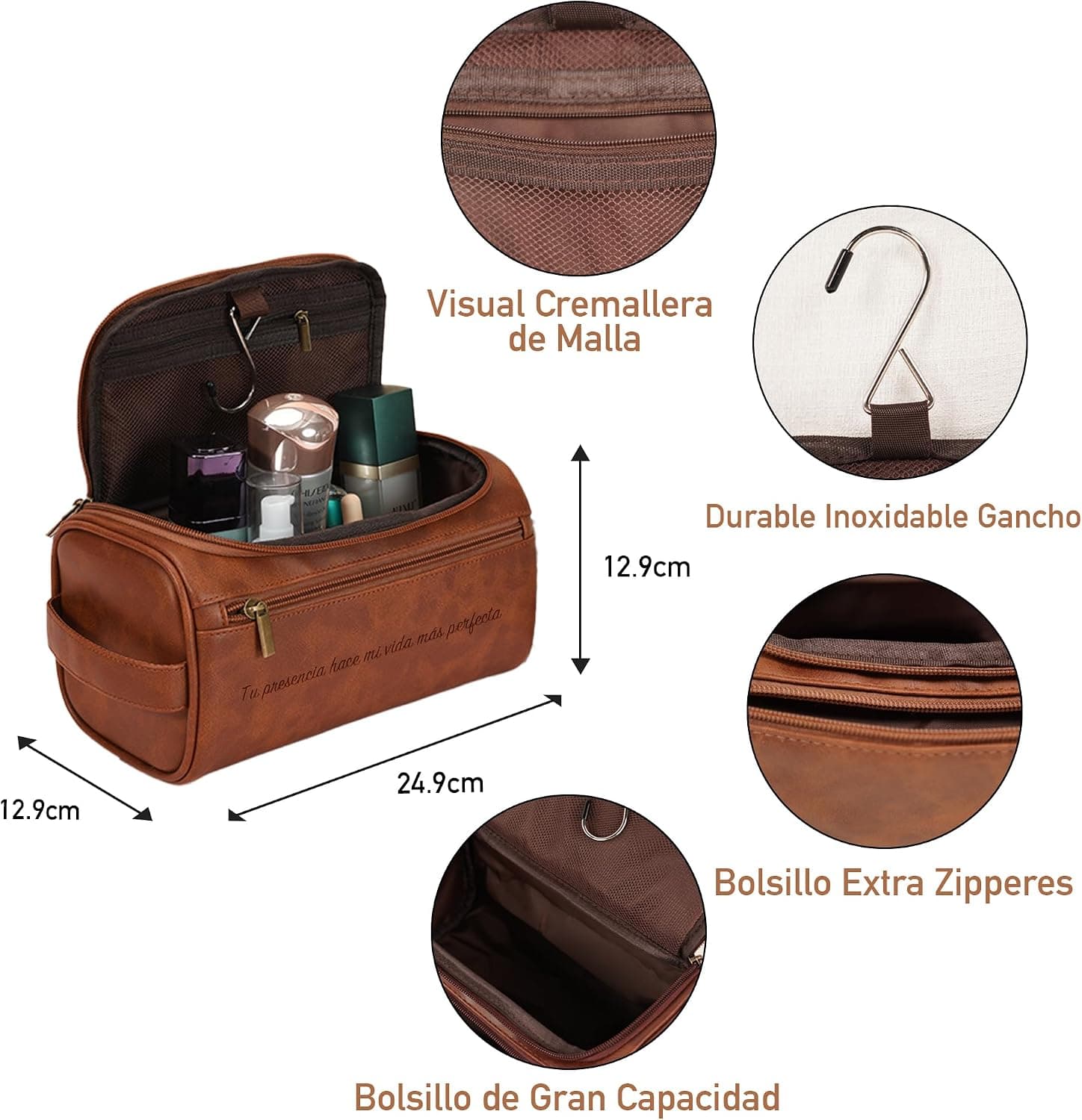 Neceser de hombre personalizado con iconos y texto, Easycosy, foto 2