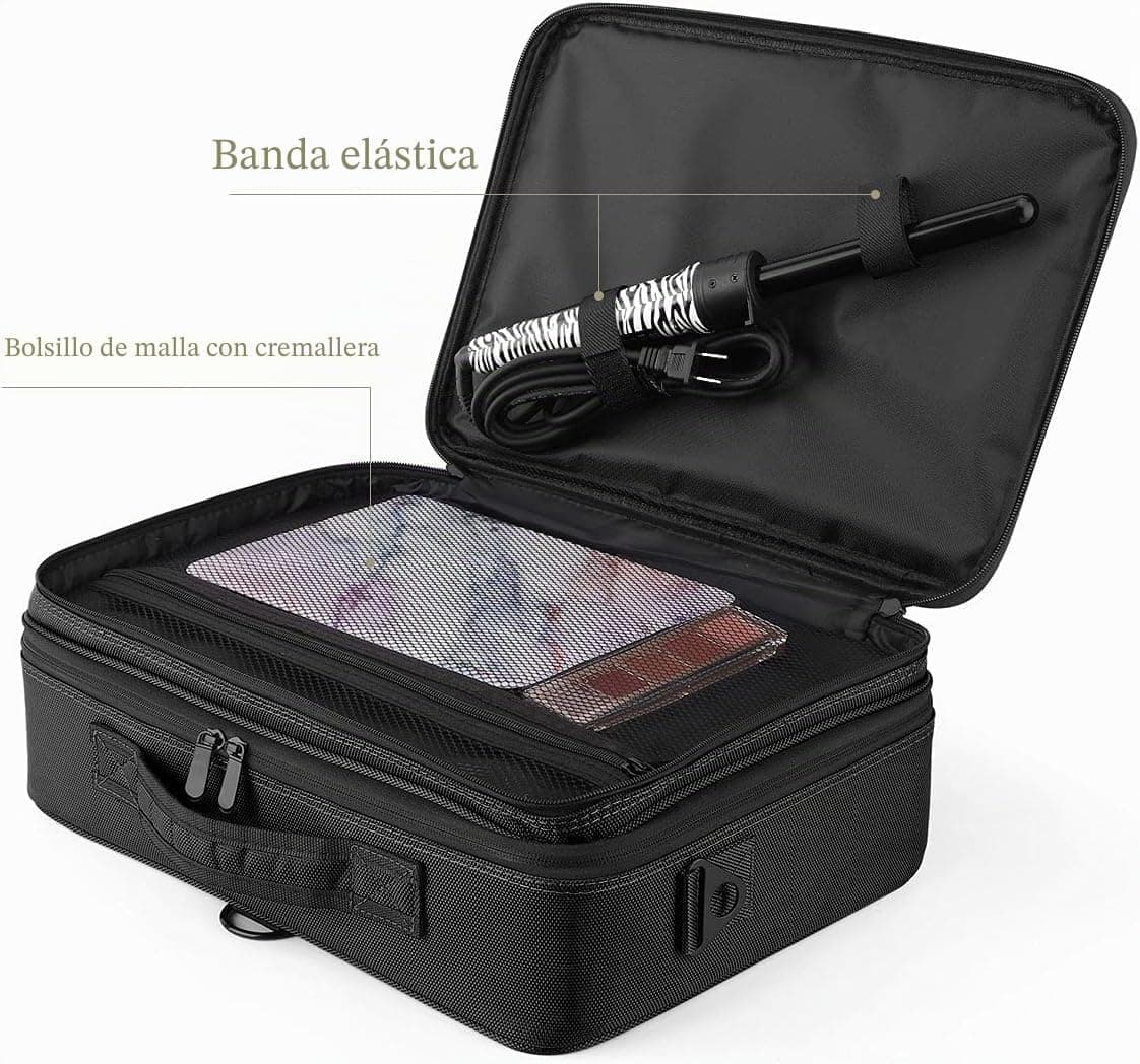 Neceser grande Luxspire con espejo y correa de hombro, foto 3