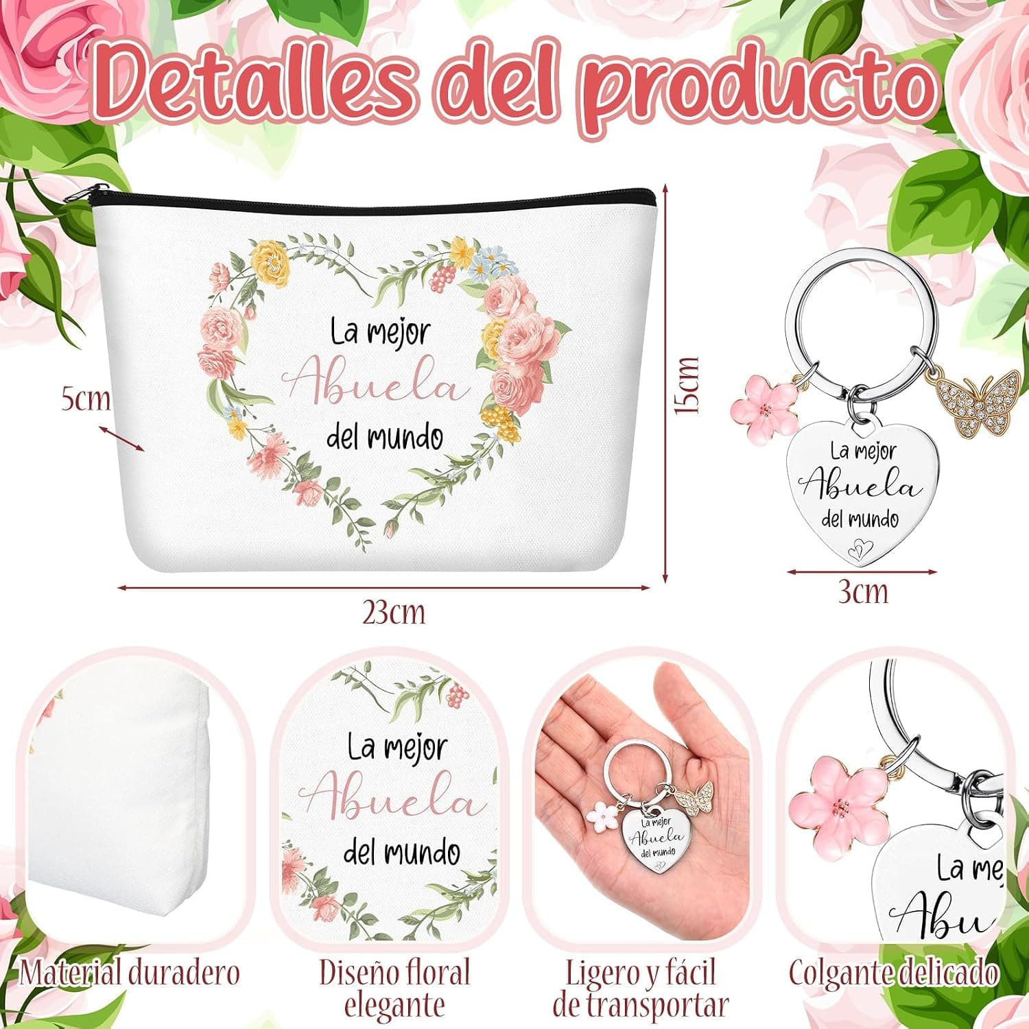 Neceser de maquillaje y llavero "La mejor abuela del mundo", foto 2
