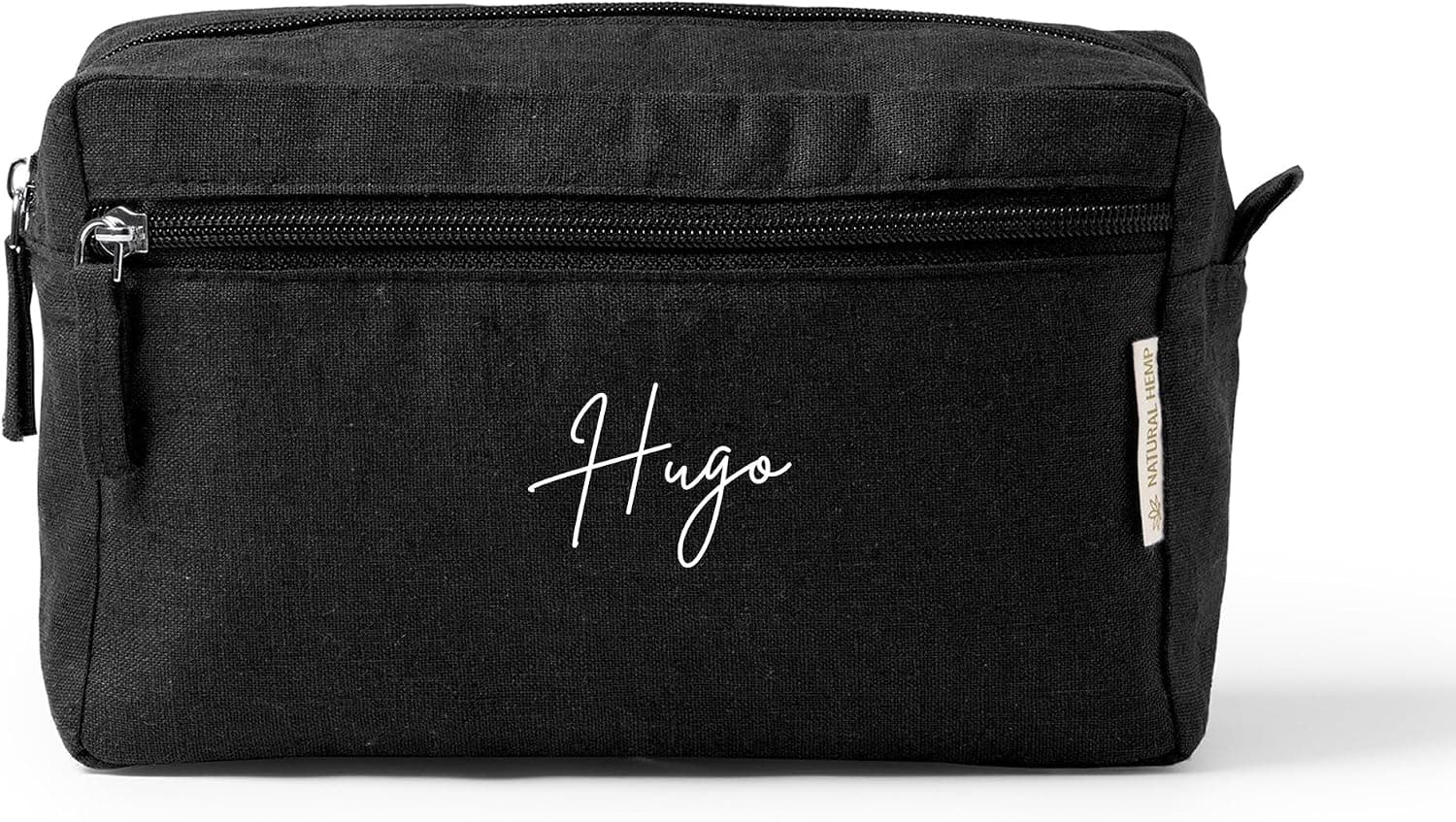 Neceser personalizado de cáñamo en negro, Elisa Botella