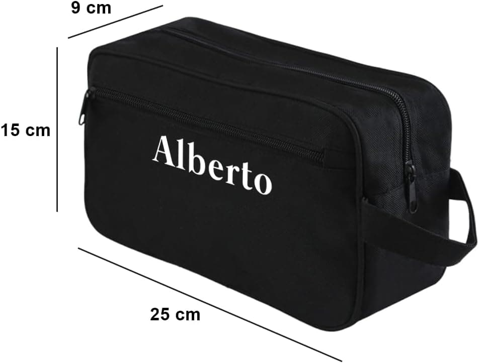 Neceser personalizado negro con nombre para hombre, foto 3