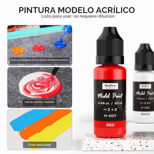 Colores del set de 18 pinturas Nicpro