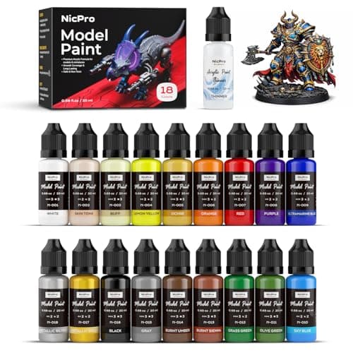 Set de pinturas acrílicas Nicpro para modelismo