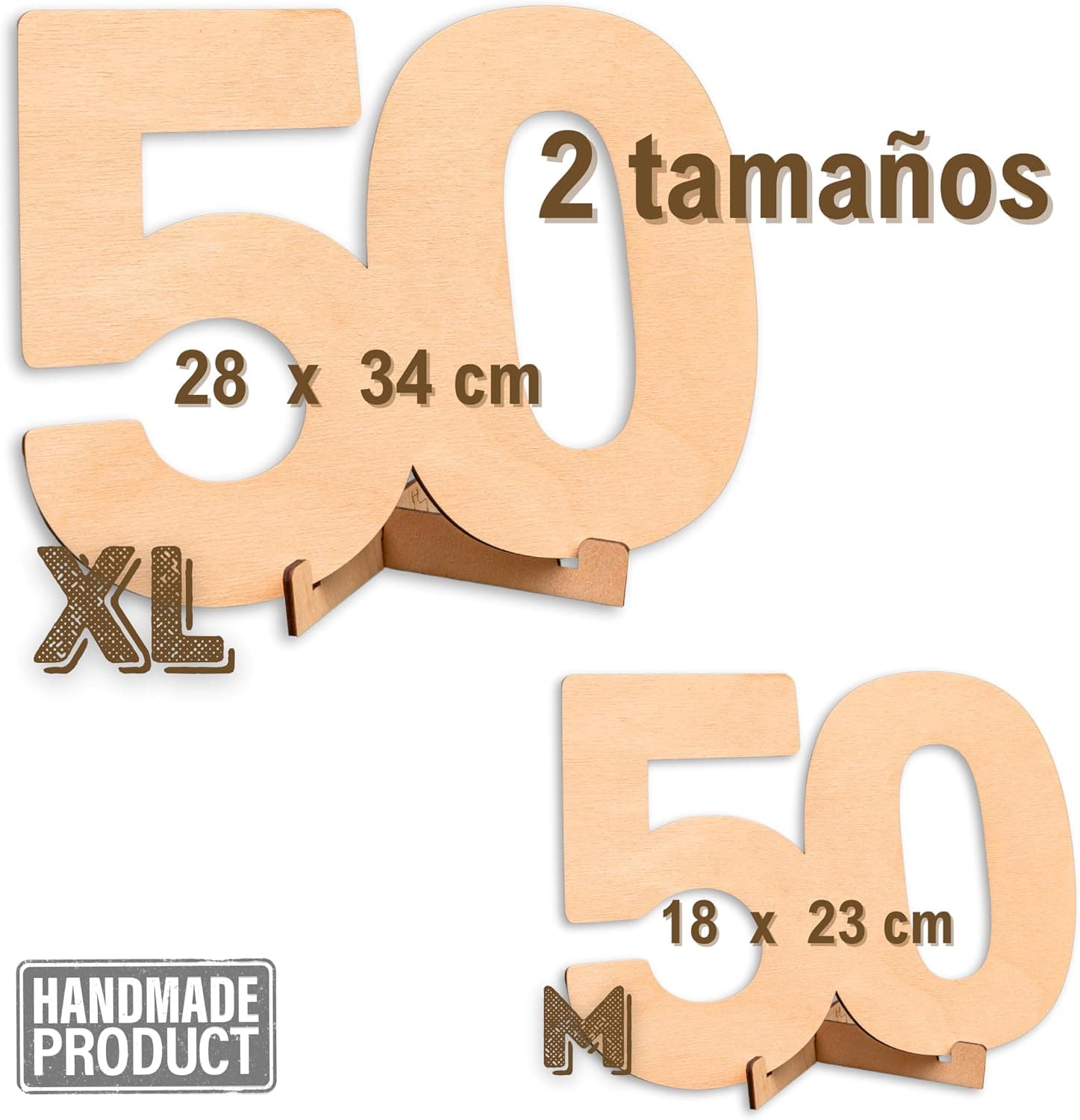Número de Madera XL 50 para Bodas de Oro CUBIBOO, foto 2