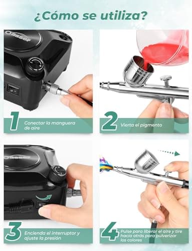 Caja completa del kit aerógrafo Oasser